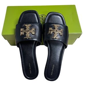 Tory Burch Sandals Women’s Eleanor Slide Black Size 9 US